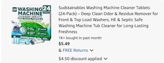 washing machine tablet Amazon receipt