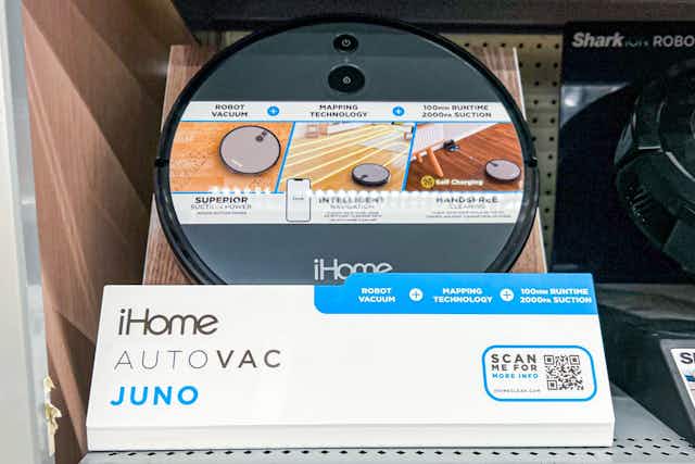 Popular iHome Robot Vacuum, Just $79 at Walmart (Reg. $200) card image