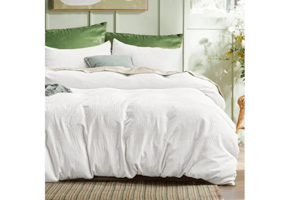 Bedsure Queen Waffle Comforter Set