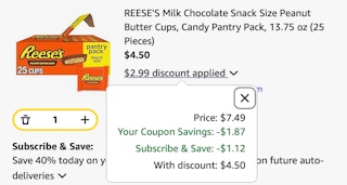 Reese's Amazon receipt