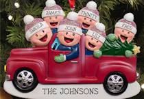 Red Truck Personalized Ornament