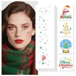 Christmas Glitter Face Tattoos
