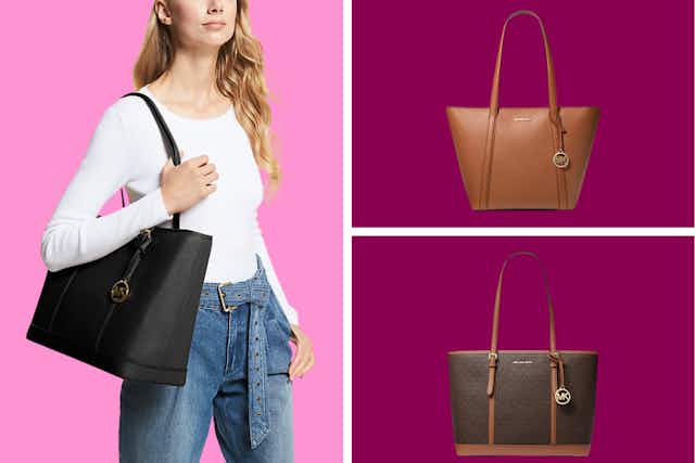 Michael Kors Large Leather Tote Bags, Now Just $109 (Reg. Up to $498) card image