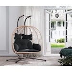 Double Wicker Swing Egg Chair