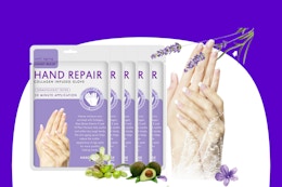 Hand Mask Moisturizing Glove 5 pack, Hand Peel Mask Exfoliating Gloves, Hand Repair Glove for Dry Hands