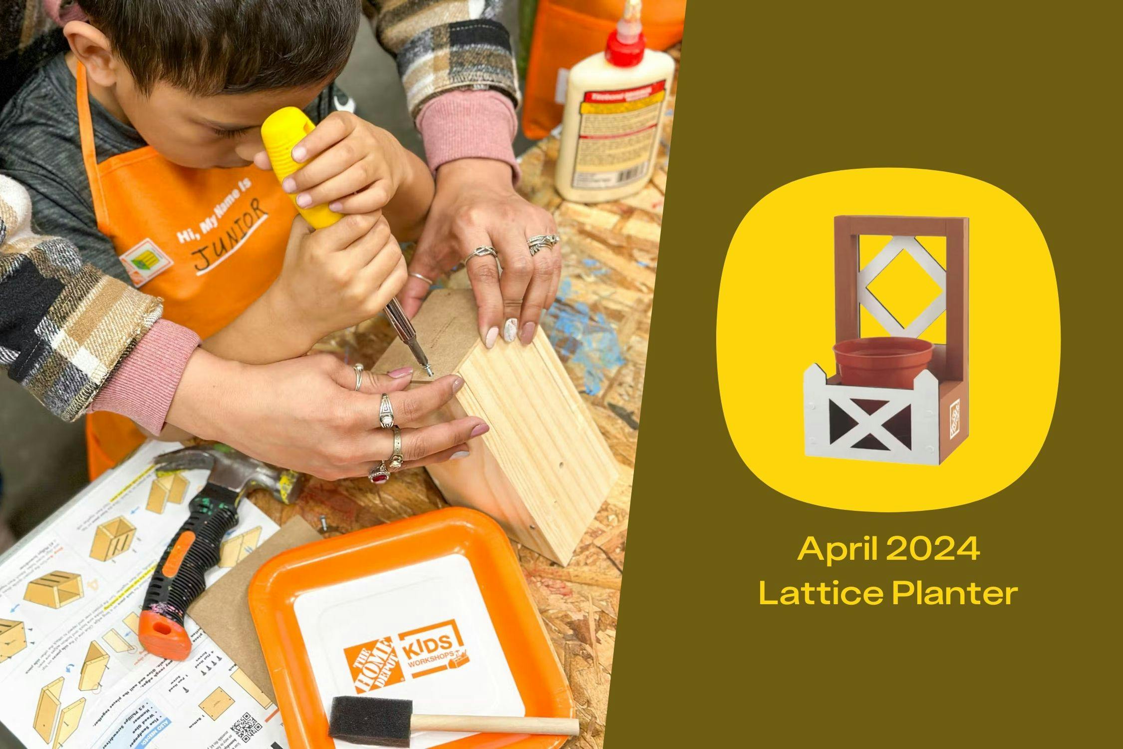 Next Free Home Depot Kids Workshop Make A Lattice Planter The Krazy