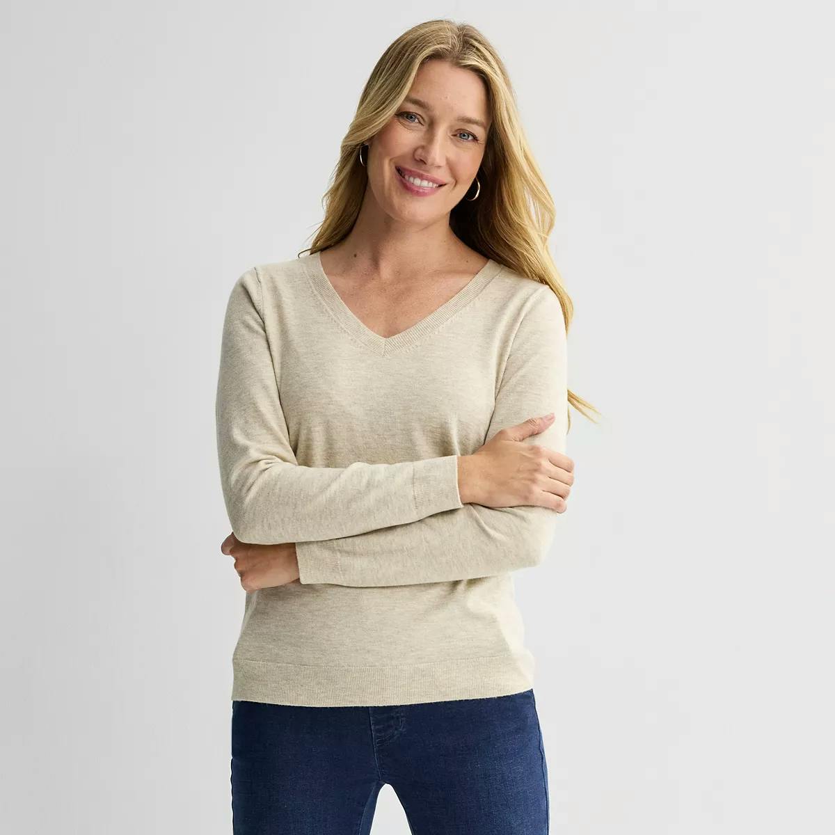 Croft & Barrow Women's V-Neck Sweater