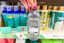 hand holding garnier micellar water at dollar tree
