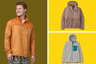 collage of patagonia jackets and pullovers at backcountry