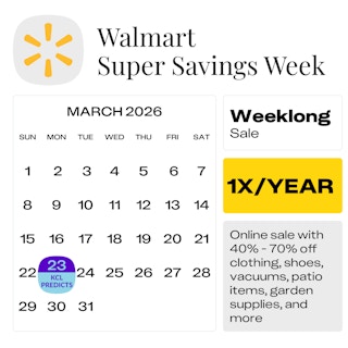 Walmart Super Savings Week dates for 2026