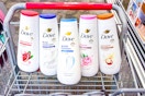 cvs shopping cart with dove body washes