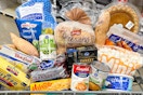thanksgiving dinner groceries in shopping cart