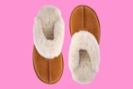Stock image of the Joyspun Women's Suede Clog Slippers
