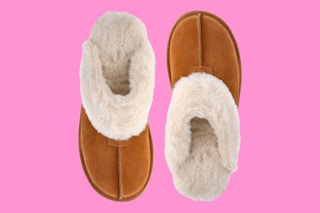 Stock image of the Joyspun Women's Suede Clog Slippers