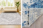 2 Lifestyle images of 8x10 area rugs from The Home Depot (one close up shot)