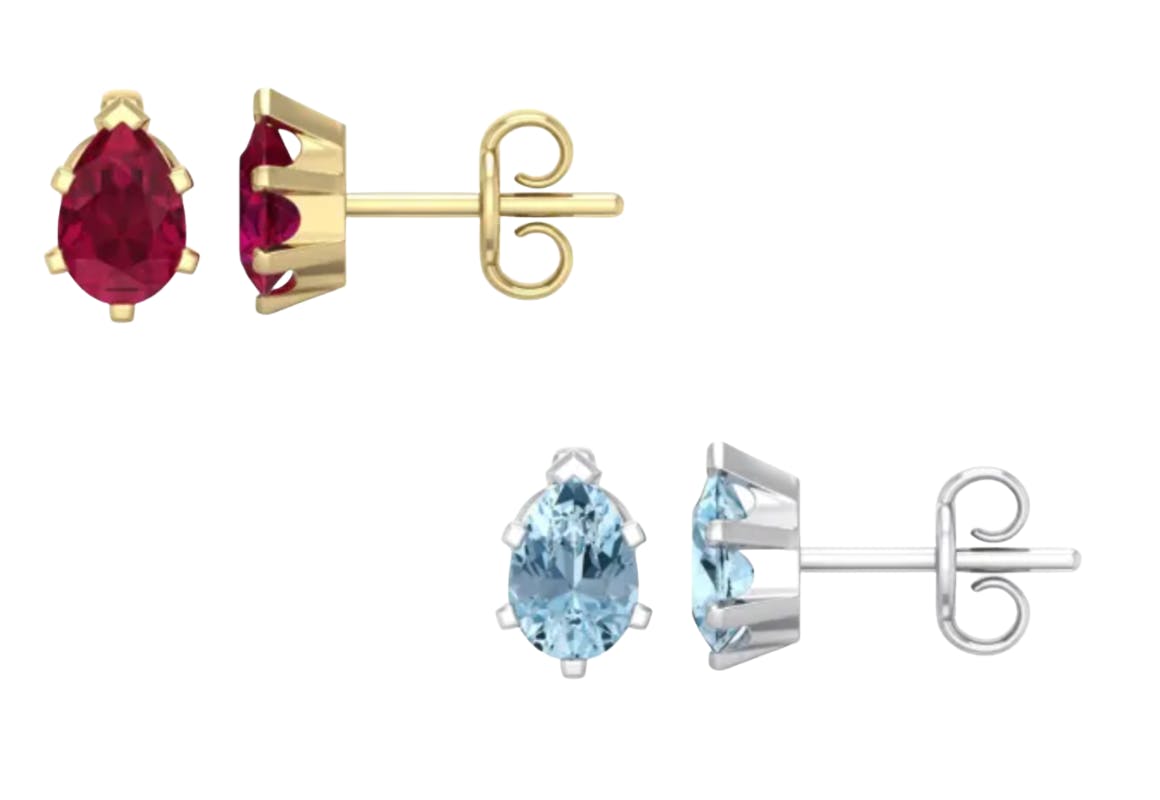 Gemstone Stud Earrings