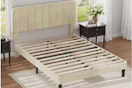 bed frame put together in bedroom