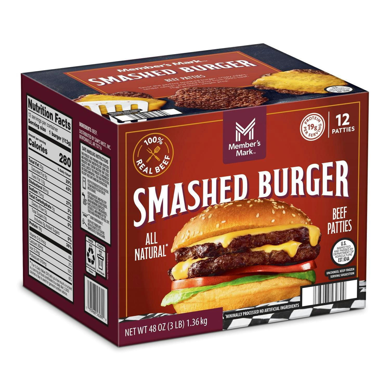 Member's Mark Smashed Burgers Box