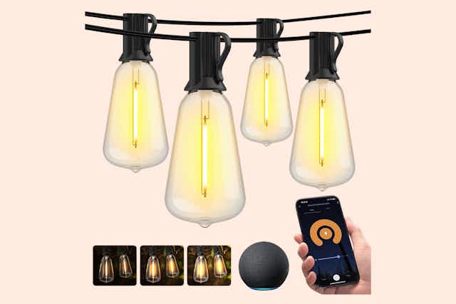 Smart-Control Outdoor Bulb String Lights, Just $19.99 on Amazon card image