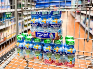 Pedisure stacked in Walmart shopping cart (Sponsored)