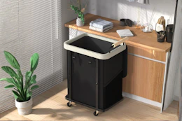 Laundry Hamper with Lid and Wheels B0GS9814W3