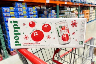 costco poppi cranberry fizz on cart