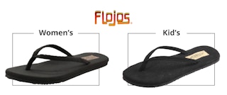 A comparison of a kid's and women's Flojos shoe