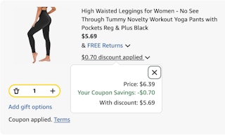 leggings Amazon receipt