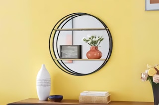 Stylewell bookshelf mirror lifestyle image from Homedepot.com