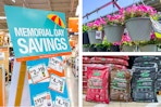 memorial day signs at home depot and hanging baskets