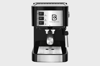 2 cup espresso machine on a gray background
