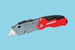Craftsman read utility knife on a light a blue background