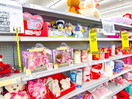 aisle with valentine's day retail items in cvs