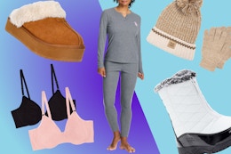 Joyspun women's slippers, Muk Luks hat and gloves, women's boots, bras