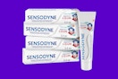 a pack of four sensodyne toothpaste