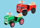 wooden ride on toys stock images