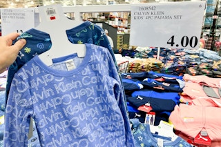 costco calvin klein kids piece pajamas handheld near price sign