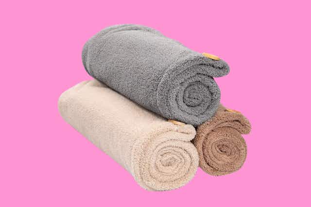 Microfiber Hair Towel 3-Pack, as Low as $5.66 on Amazon card image
