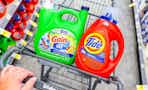 jumbo gain and tide detergents in a walgreens cart