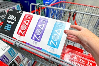 Costco Zoa energy drinks in cart