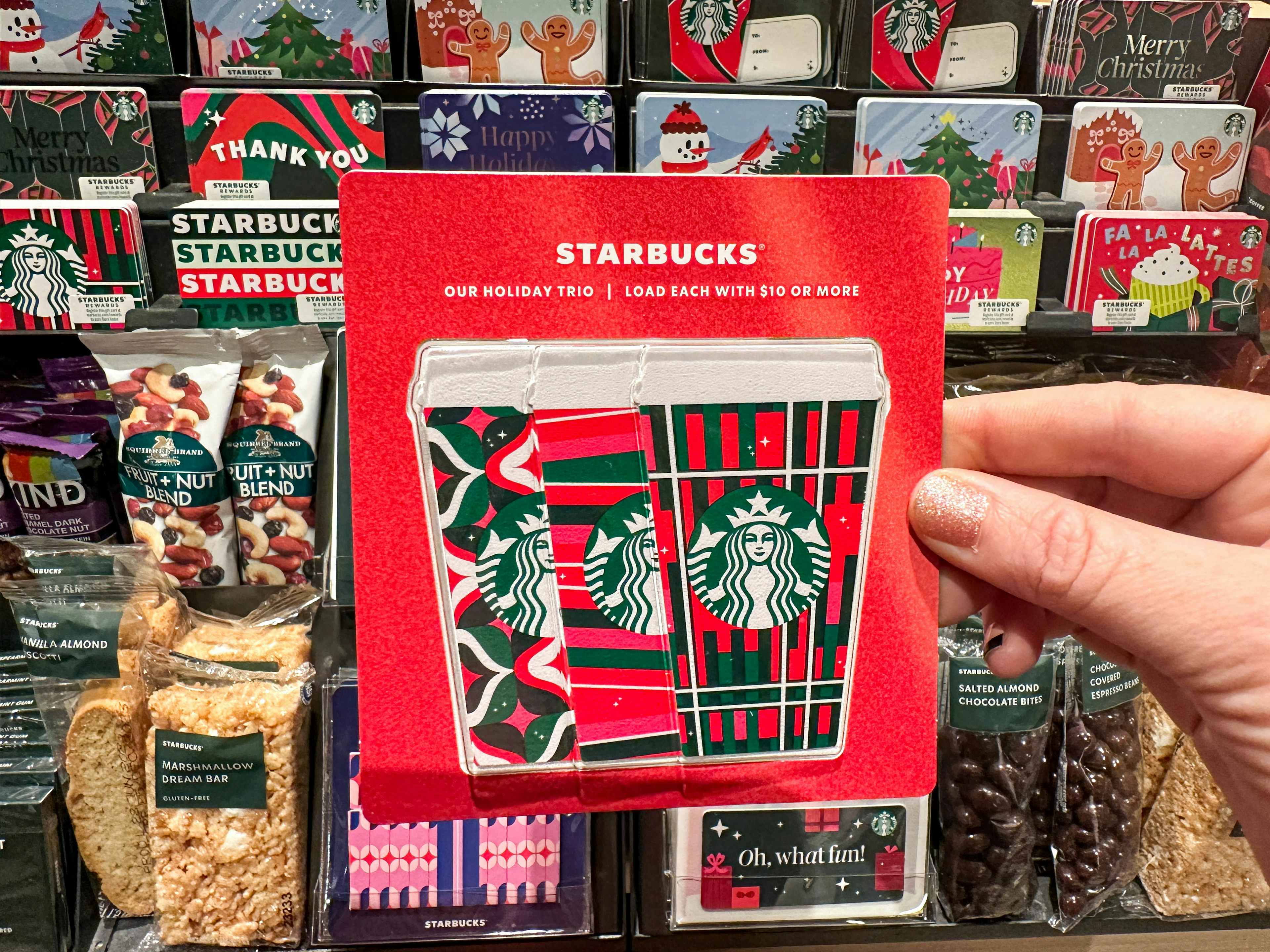 Holiday giftcards in starbucks