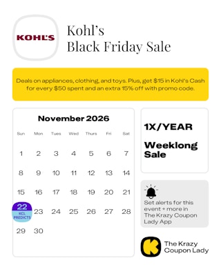 Kohl's Black Friday date november 2026