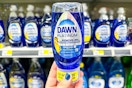 hand holding a bottle of dawn platinum dish soap