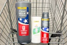 dove fifa body wash and deodorant in a shopping cart