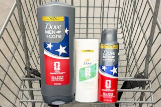 dove fifa body wash and deodorant in a shopping cart