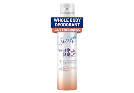 2 Secret Deodorant Sprays