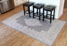 5 x 7 area rug sitting on a kitchen floor