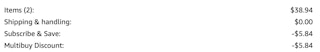 Alani Nu Amazon receipt