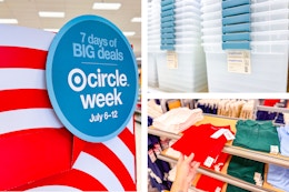 starge bins uniform polos target circle week