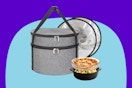 Wakaye Insulated Casserole Carrier on a blue background.